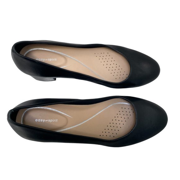 Easy Spirit Comfort Ailene Low Block Heel Dress Shoes Pumps Black Leather Size 8 - Picture 7 of 12